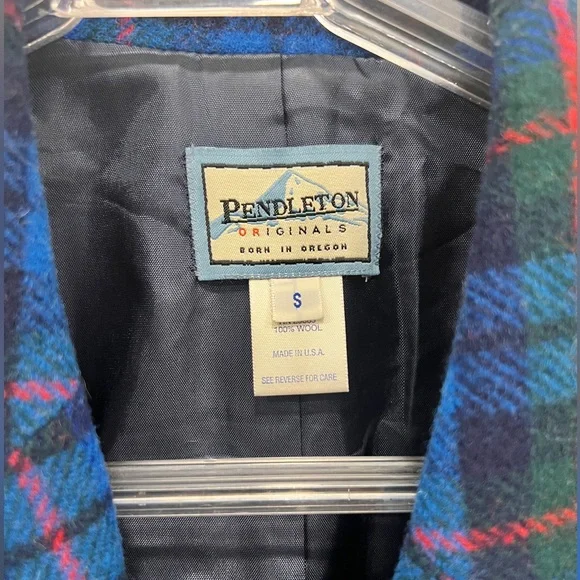 Pendleton Blue Plaid 100% Wool Jacket/Blazer - Picture 3 of 5